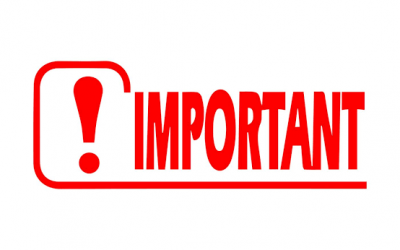 Notes importantes