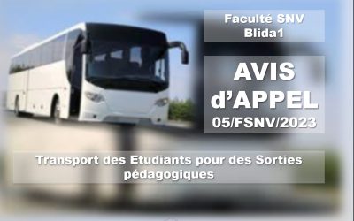 Appel d’offre 05/FSNV/2023
