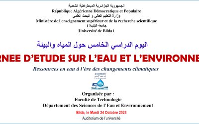 5ème JOURNEE D’ETUDE SUR L’EAU ET L’ENVIRONNEMENT